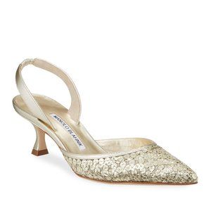 COPY - NWT Manolo Blanhik Carolmour Sequined Slingback
